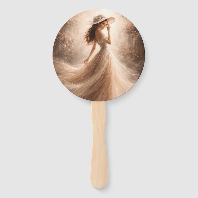 Abanico Ethereal Slavic Water Nymph Wedding Program Fan  (Anverso)