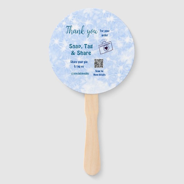 Abanico Etiqueta de ajuste para compartir redes sociales q (Anverso)