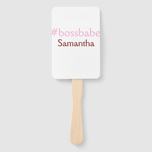 Abanico Etiqueta en bosnia rosa claro añada nombre chica j (Anverso)