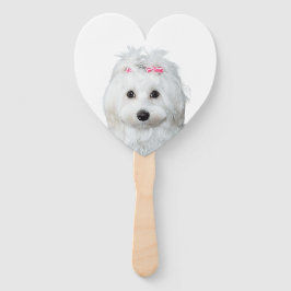 Abanico Etiqueta maltesa blanca de dulzura