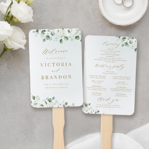 Abanico Eucalyptus Greenery floral programas de boda rústi