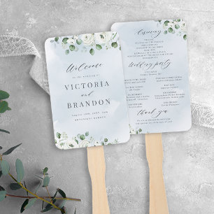 Abanico Eucalyptus Greenery floral programas de boda rústi