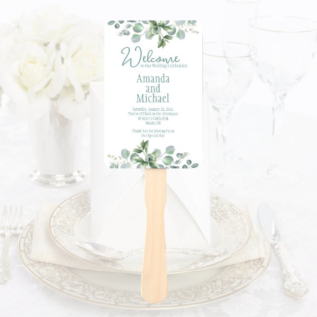 Abanico Eucalyptus Watercolor Sage Emerald Green Program (Subido por el creador)