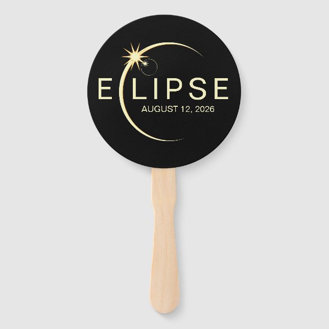 Abanico Evento de Astronomía Eclipse Solar 2026 (Anverso)