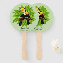 Abanico Exótico Toucan Duo Nombre y fecha Verde
