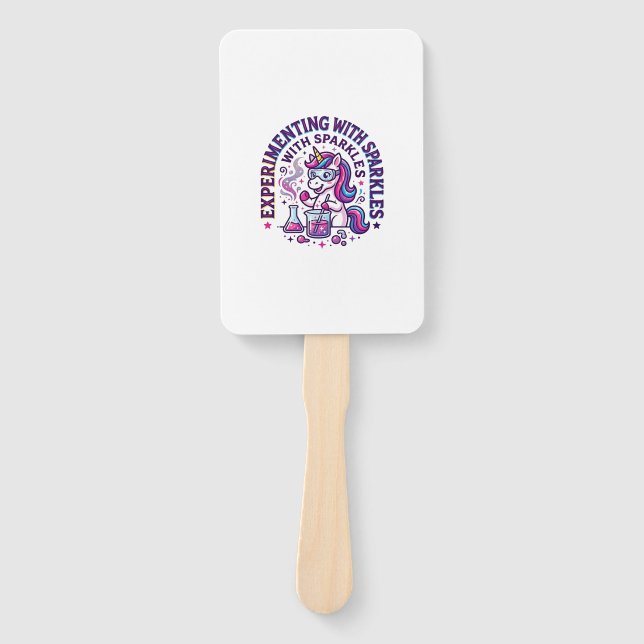Abanico Experimento de Unicornio con Brillo Comercial Cort (Anverso)