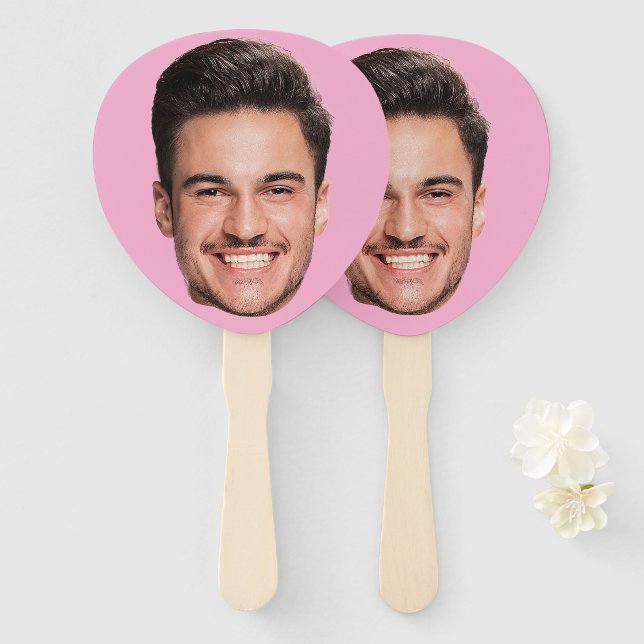 Abanico Face On Hand | Personalizado Bachelorette Party Pi (Anverso y reverso)