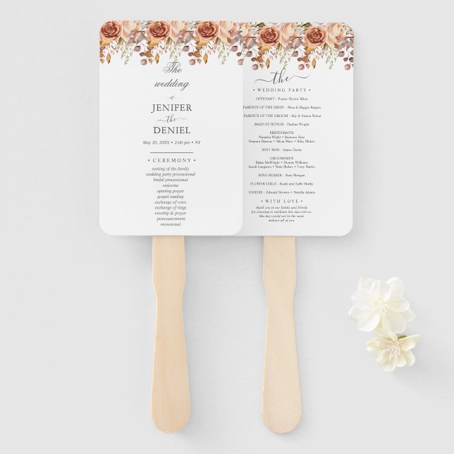 Abanico Fall Autumn Leaves Rustic Country Boho Wedding (Anverso y reverso)