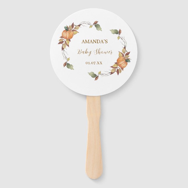 Abanico Fall boho Rustic Pumpkin Baby Shower (Anverso)