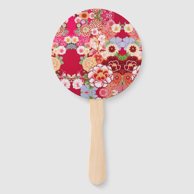 Abanico Falln Red Floral Burst (Anverso)