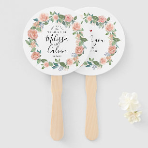 Abanico Fan floral rústica de la mano de la recepción de