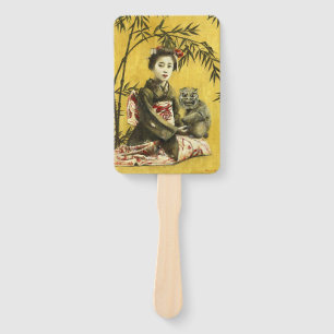 Abanico Fan japonesa de la mano del geisha y del demonio