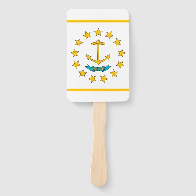 Abanico Fanático con bandera de Rhode Island, EE.UU. (Anverso)