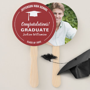 Abanico Fanático de graduación, foto de graduado en color 