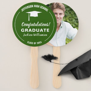 Abanico Fanático de graduación, foto de graduado en color