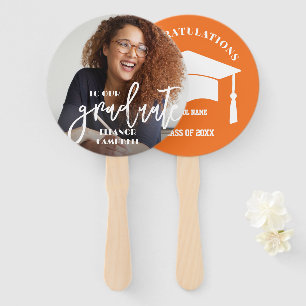 Abanico Fanático de mano de graduado personalizado fotográ