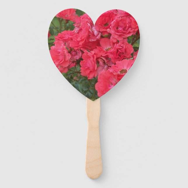 Abanico Fanático de mano de personalizable - Rosas de colo (Anverso)