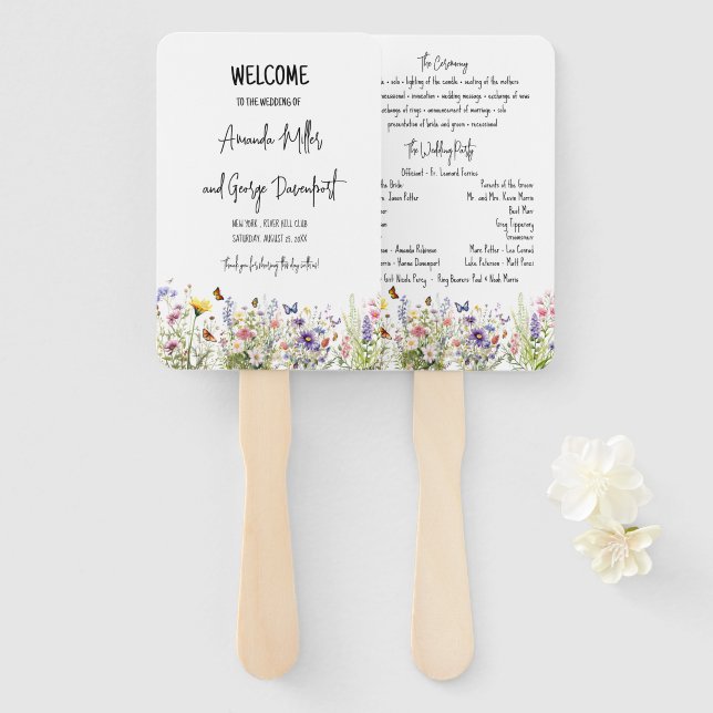 Abanico Fanático del programa de bodas de Flores Silvestre (Anverso y reverso)