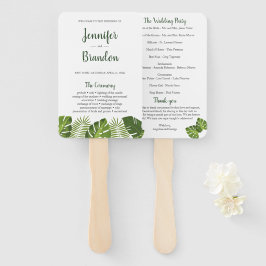 Abanico Fanático del programa de bodas de hojas tropicales