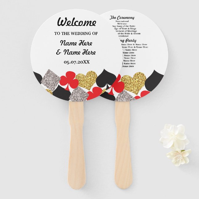 Abanico Fanático del programa de bodas de Purpurinas Casin (Anverso y reverso)