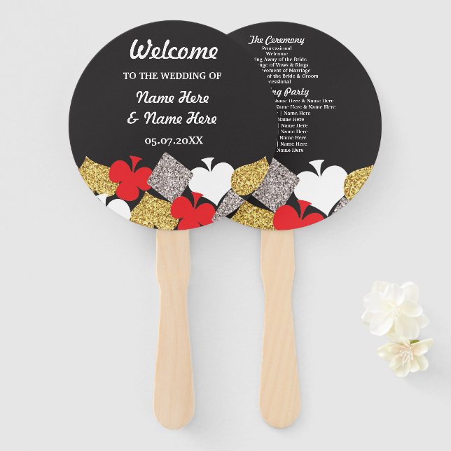 Abanico Fanático del programa de bodas de Purpurinas Casin (Anverso y reverso)