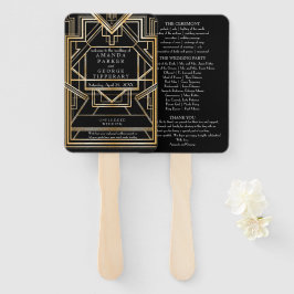 Abanico Fanático del programa de bodas Gold Art Deco