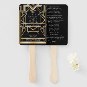 Abanico Fanático del programa de bodas Gold Art Deco