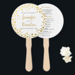 Abanico Fanático del programa de bodas redondeadas de conf<br><div class="desc">Fanático del programa de bodas redondas de confeti de oro. Para una mayor personalización,  haga clic en el enlace "personalizar adicional" y utilice nuestra herramienta de diseño para modificar esta plantilla.</div>