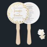 Abanico Fanático del programa de bodas redondeadas de conf<br><div class="desc">Fanático del programa de bodas redondas de confeti de oro. Para una mayor personalización,  haga clic en el enlace "personalizar adicional" y utilice nuestra herramienta de diseño para modificar esta plantilla.</div>