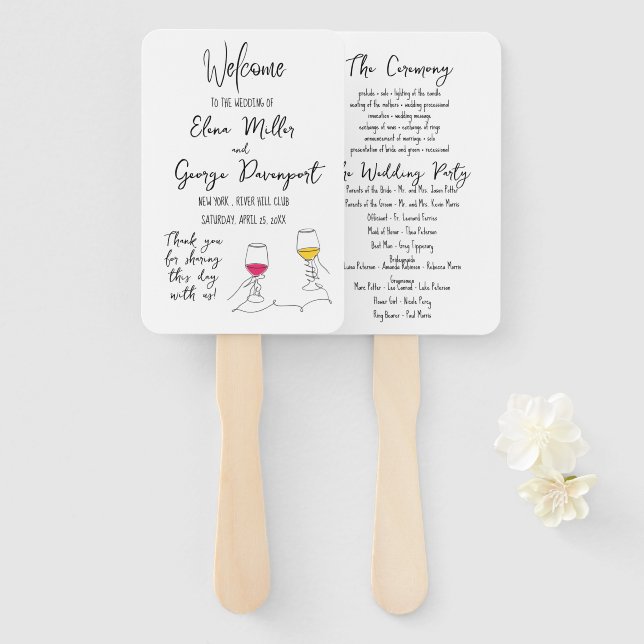 Abanico Fanático del programa Whimsical Wedding (Anverso y reverso)