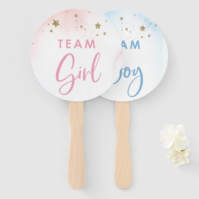 Abanico Fanático del voto por revelación de género Twinkle (Anverso y reverso)