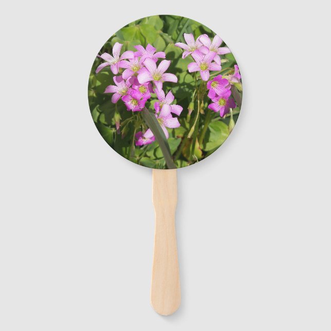 Abanico Fanático floral con flores silvestres rosas (Anverso)