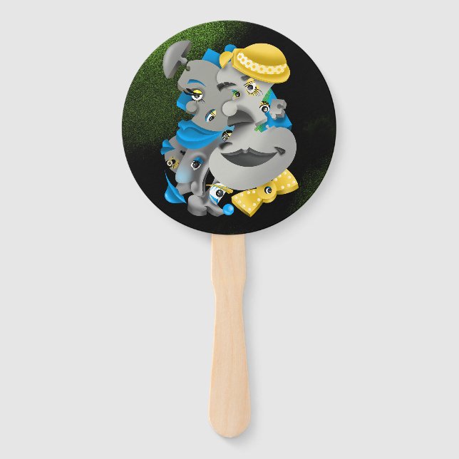 Abanico Fanático surrealista de verano del rompecabezas (Reverso)