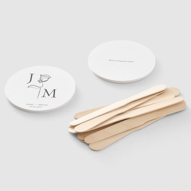 Abanico Fanáticos de la boda elegante | Favoritos de boda  (No montado)