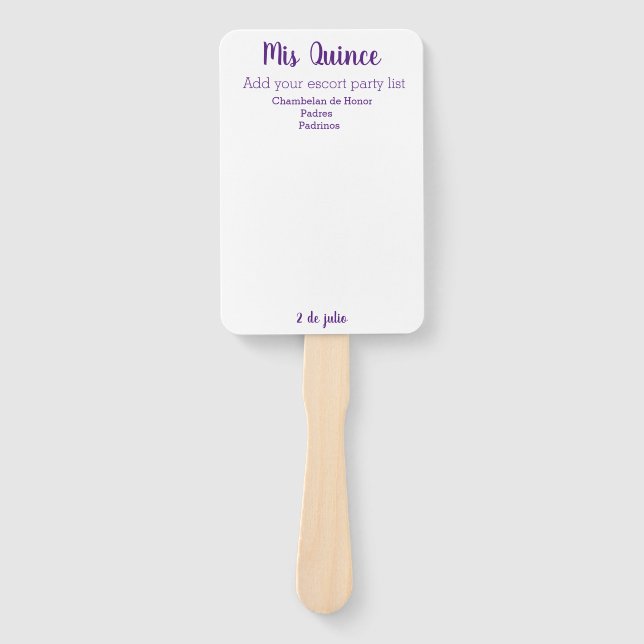 Abanico Fanáticos de Mis Quince Personalizar Hand (Anverso)