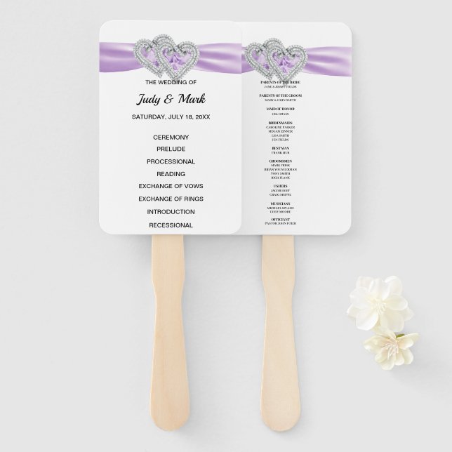 Abanico Fanáticos del programa de bodas púrpura de Diamond (Anverso y reverso)