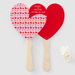 Abanico fanáticos del programa de corazón rosa rojo
