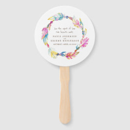 Abanico Fanáticos del programa de plumas y perlas de boho 