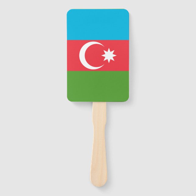 Abanico Fanáticos patrióticos con bandera de Azerbaiyán (Anverso)