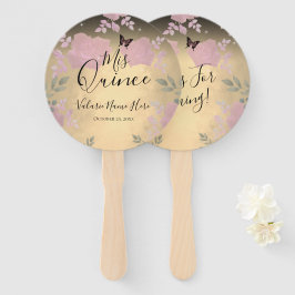Abanico Fancy Rosas Quinceanera Pink Hand Fan