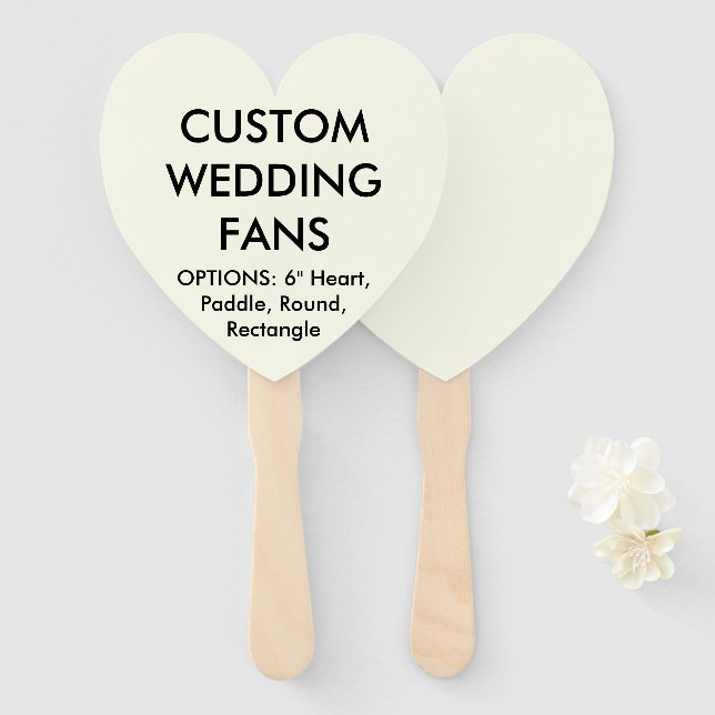 Abanico FANS BODAS personalizados de IVORY HEART (Anverso y reverso)