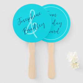 Abanico Fans de Aqua Blue Heart Shaped Bodas