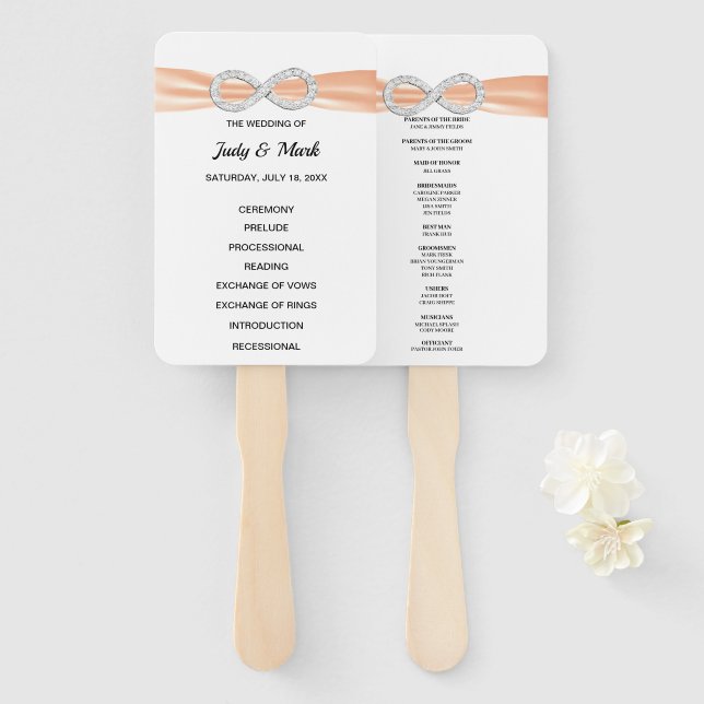 Abanico Fans del programa de bodas con desbordamiento de d (Anverso y reverso)