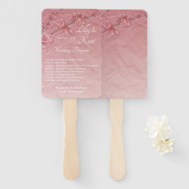 Abanico Fans del programa de bodas con flores de cerezo ro