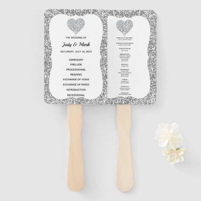 Abanico Fans del programa de bodas de corazón de diamantes (Anverso y reverso)