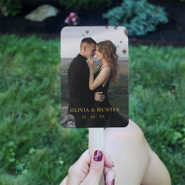 Abanico Fans del programa moderno de bodas de oro en negro