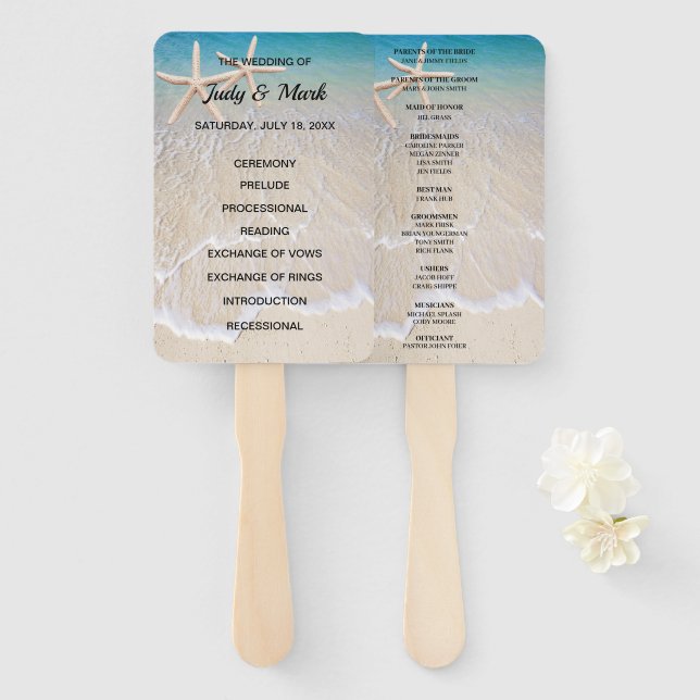 Abanico Fans del programa Starfish Beach Wedding (Anverso y reverso)