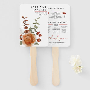 Abanico Fans del programa Terracotta Watercolor Floral Wed