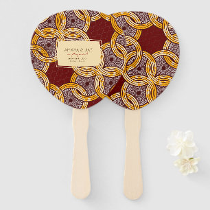 Abanico Fans florales de la mano del oro de Ankara Kitenge