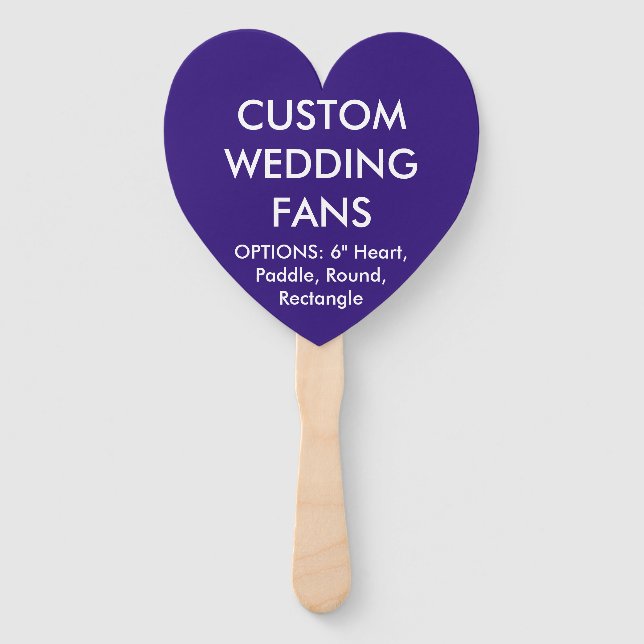 Abanico FANS personalizados BODAS DE CORAZÓN INDIGO (Anverso)